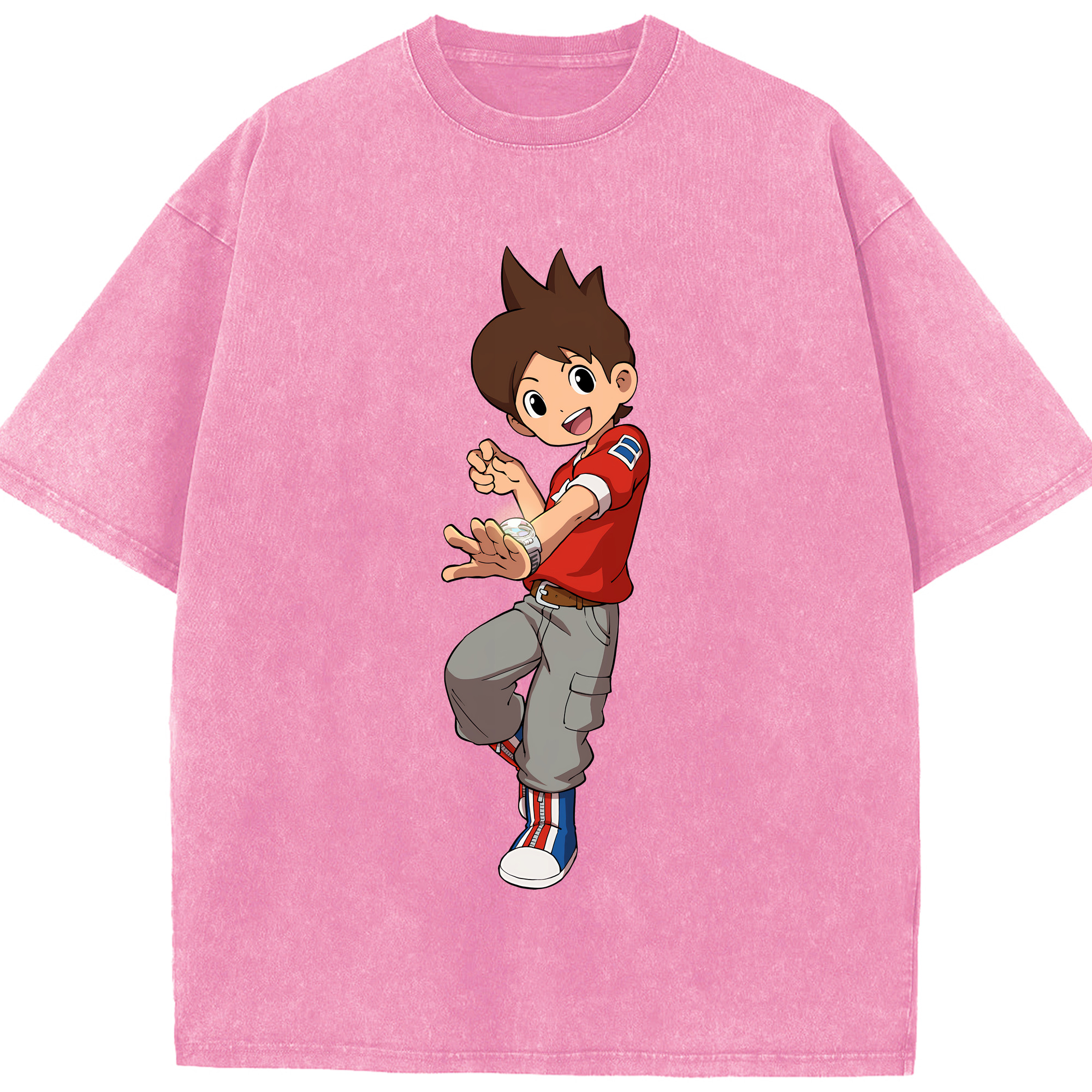 （画像用） 妖怪ウォッチ Yo-kai Watch 綿100% ヴィンテージ風 半袖Tシャツ（フロントプリント）